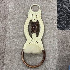 Vintage Macrame Owl Towel Holder With Ceramic Owl