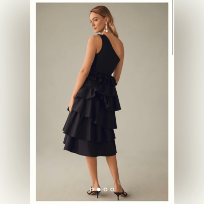 silk satin midi dress Michael Stars Randi V-Neck Midi in Cement