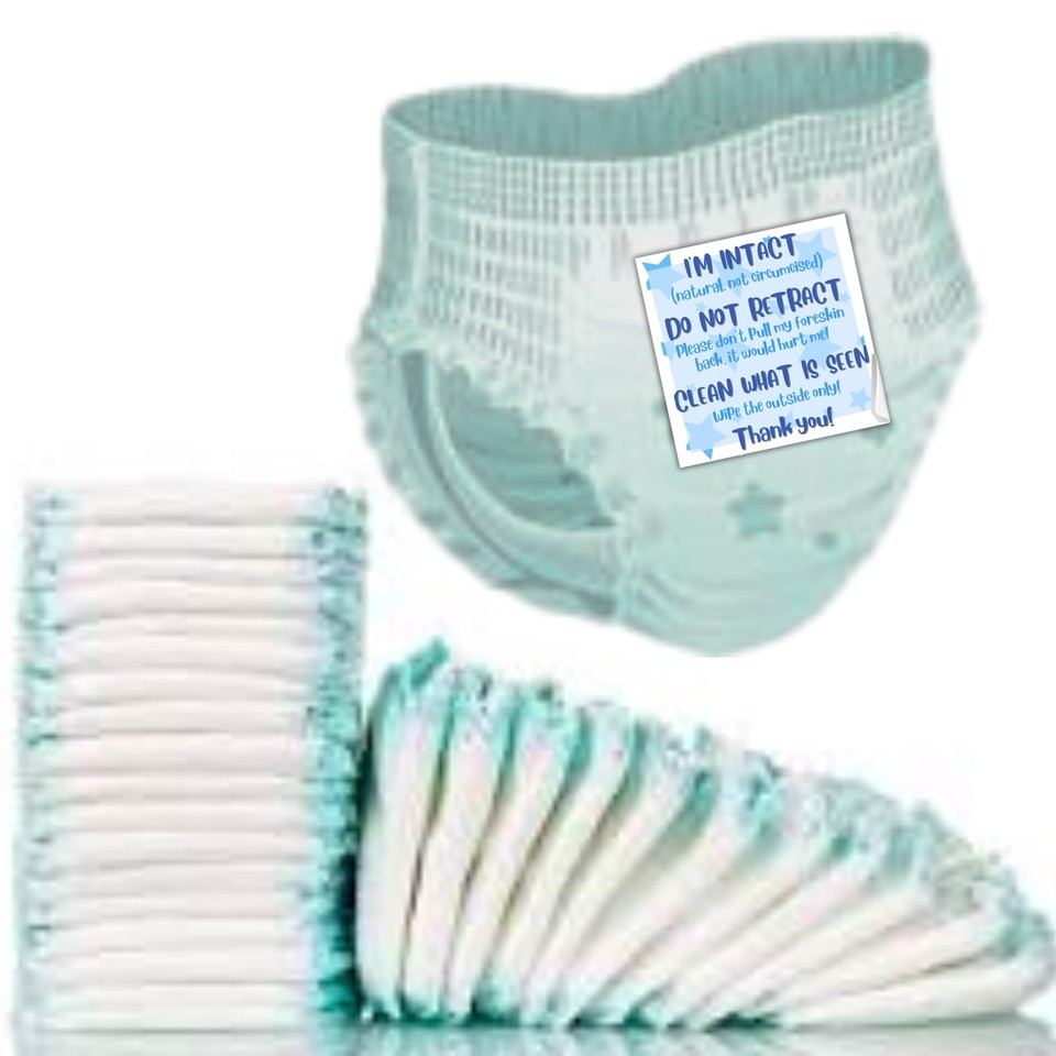 I’m Intact, Don’t Retract Uncircumcised Diaper Sticker | 250/roll 2x2 ...