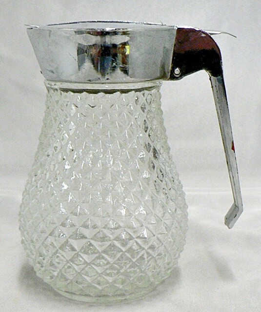 VINTAGE CLEAR GLASS SYRUP DISPENSER eBay