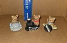 Vintage Homco collective porcelain bears "Plane, Train, & Automobile" #1463