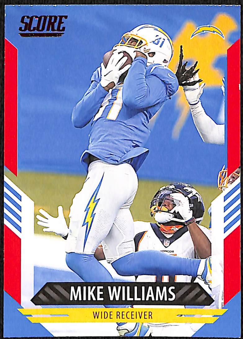 2021 Score Red Mike Williams #237 Red Parallel Los Angeles Chargers Card