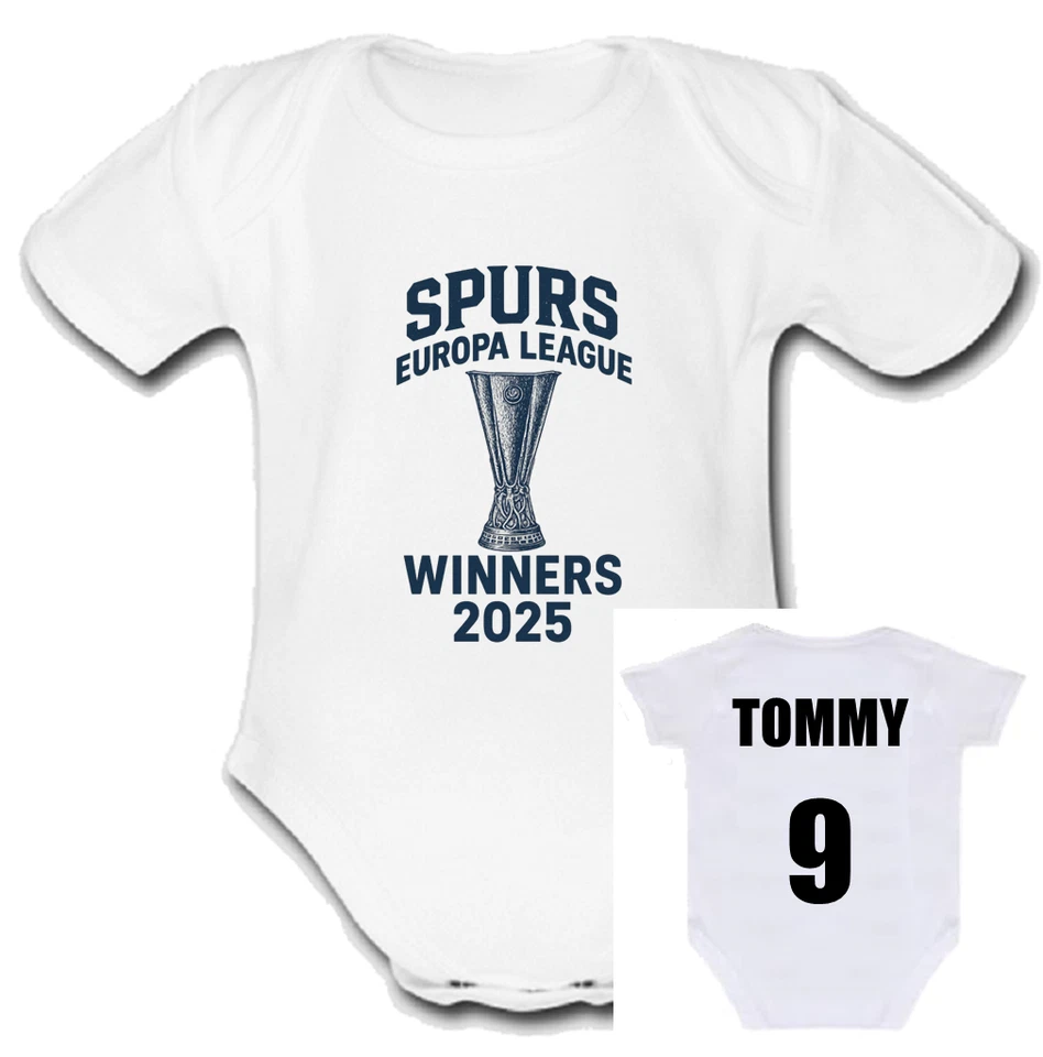 MANCHESTER UNITED tottenham@@ @@hotspur europa league winners 2025 Babygrow Baby vest grow @spurs