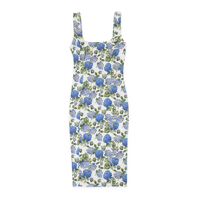 NWT CALLIPYGIAN FLORAL U-NECK PENCIL BLUE SUN DRESS