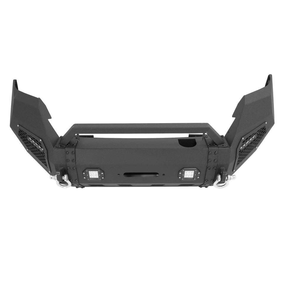 Black Steel Front Bumper W/Winch Plate & LED Lights For Toyota Tacoma 2016-2023 Foto 4 de 4
