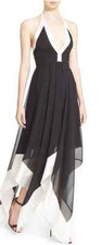 New! $465 Alice + Olivia Handkerchief Hem Halter Dress SZ 2
