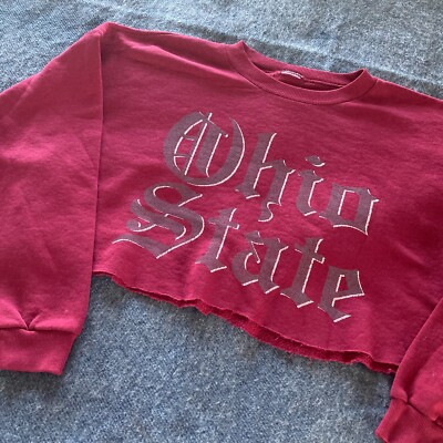 Vintage Ohio State University Buckeyes Gothic Crewneck Sweatshirt Cropped Top