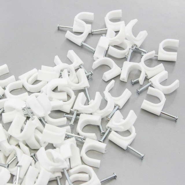 500 Round 9/16" (14 mm) Cable Wire Clip Management Cord Tie Holder Nail