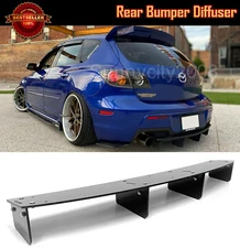 Gloss Black Splitter Rear Bumper Diffuser Fin Fit 07-09 Mazda Speed 3 Hatchback