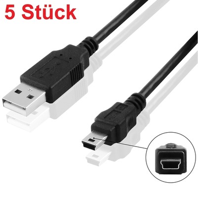 1 Meter 2.0 Mini USB Kabel Ladekabel A auf Mini B 5 polig für zB PS3 Controller