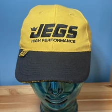 JEGS High Performance Hat Cap Adult One Size Adjustable Strapback Yellow Black