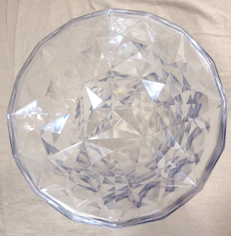 Genuine Vintage Stone Kartell Clear Colour Diamond Lucite Plastic Stool 1970s - Image 4 of 4