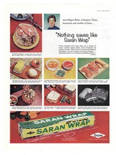 Saran Wrap Print Ad Vintage Advertisement Household Dow Chemical Company 1958