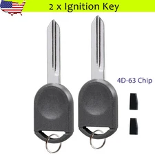 2 For 2005 2006 2007 2009 Ford F150 Transponder Ignition 4D63 Chip Key 80 bit