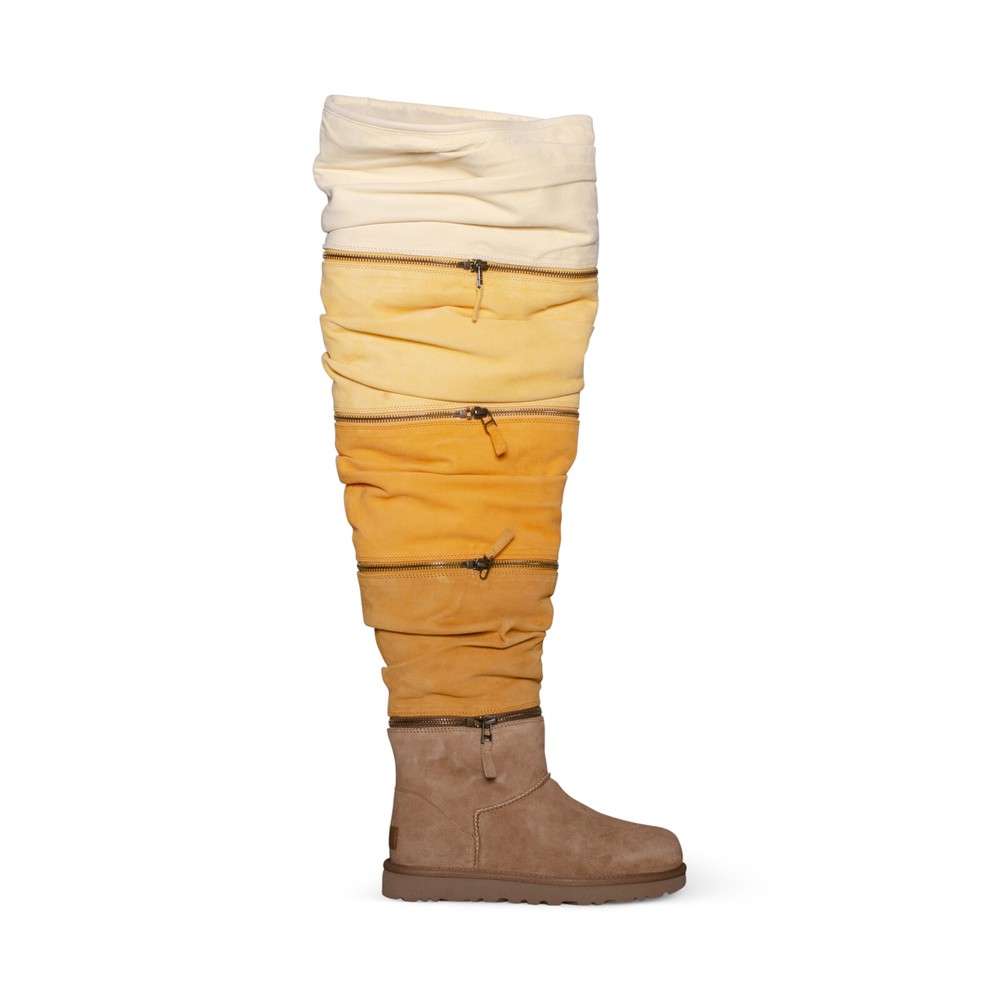 UGG CLASSIC ULTRA ULTRA TALL CHESTNUT MULTI SUEDE WOMEN'S BOOTS SIZE US 6 NEW