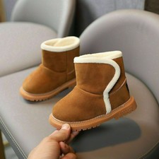UK Winter Kids Girls Boys Snow Fur Boots Toddler Warm Shoes Comfortable Home