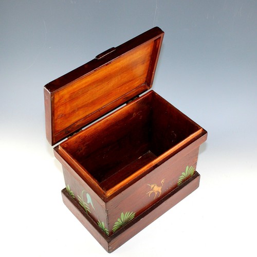 Antique Folk Art American Hand Painted Wood Document Jewelry Desk Box - Picture 9 of 11