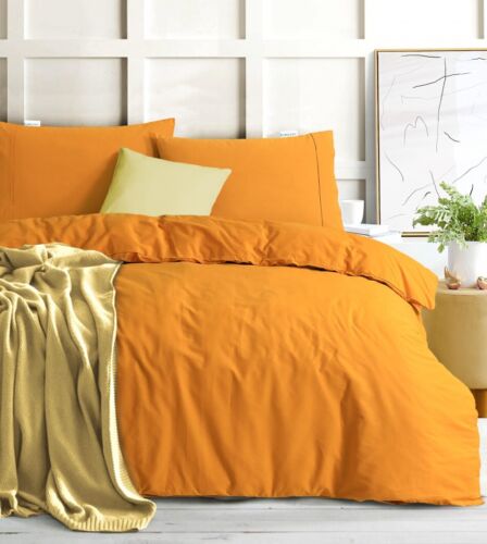 Elan Linen 100% Egyptian Cotton Vintage Washed 500TC Mustard King Single Quilt C - Picture 1 of 6