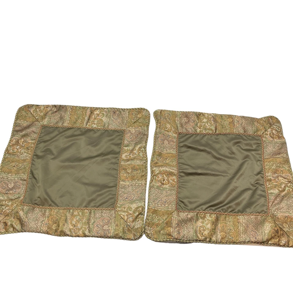 Juego de 2 fundas de almohada clásicas Croscill Home Euro patrón cachemir dorado verde Foto 2 de 4