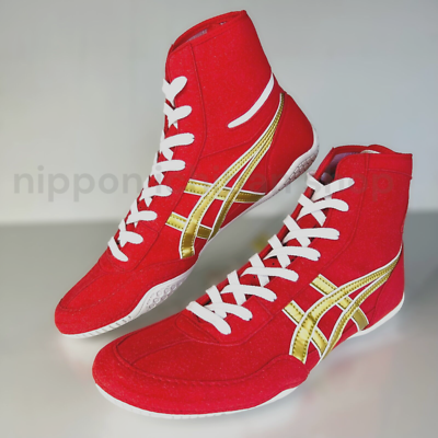 In stock】ASICS Wrestling Shoes 1083A001 EX-EO TWR900 Red x Gold x