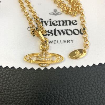 アクセサリー Vivienne Westwood mini bas relief RIO Vivienne Westwood Necklace mini Bas relief Orb Gold chain w/Pouch