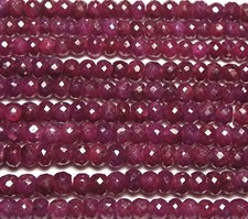 16" Strand Genuine RUBY 4.5-5mm Faceted Rondelle Beads /d4