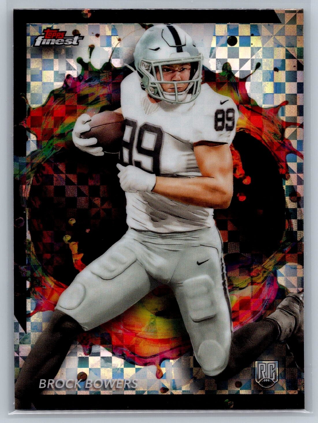 2024 Topps Finest RARE Brock Bowers Rookie XFractor Raiders #282