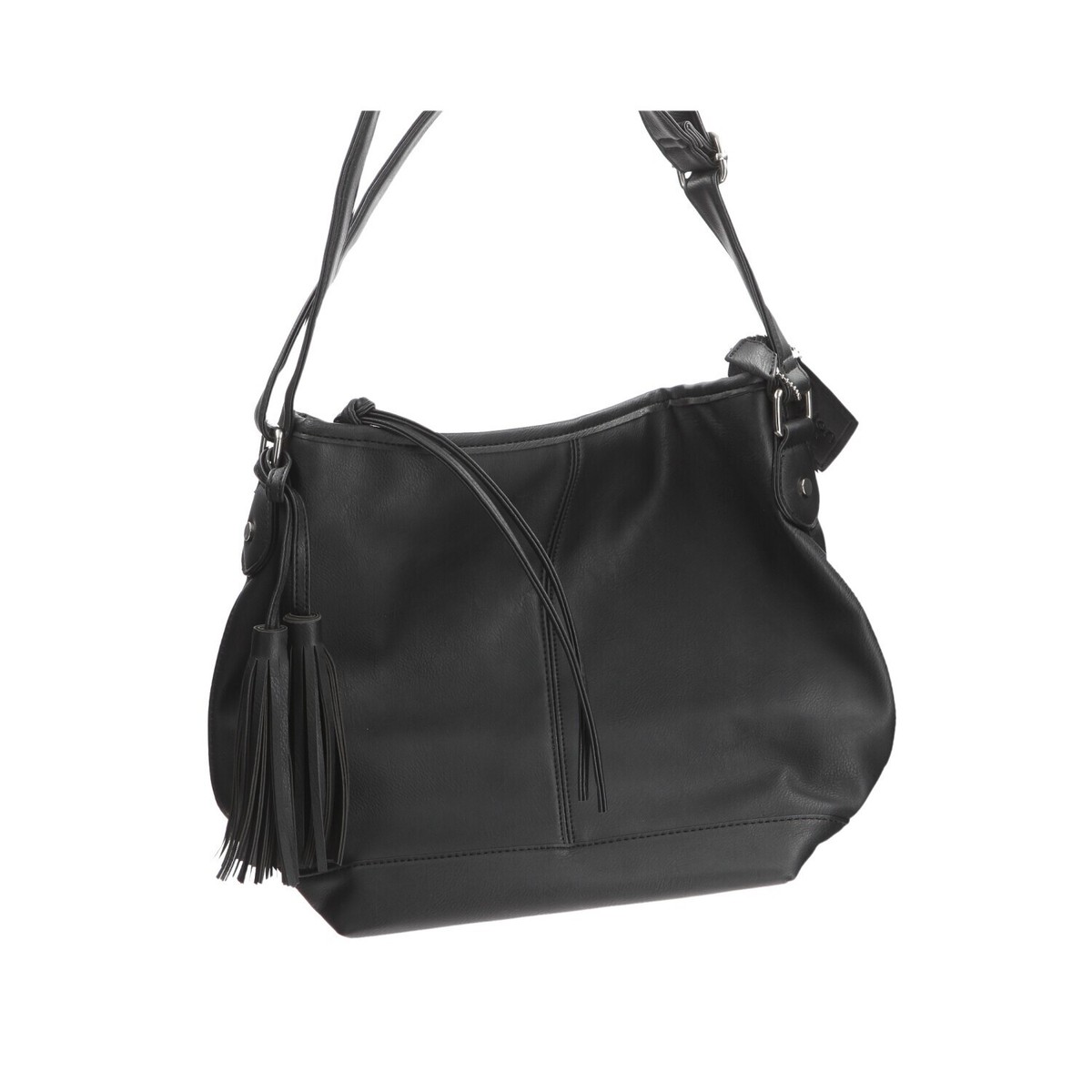 Black Handbag with shoulder strap and zipped compartments large