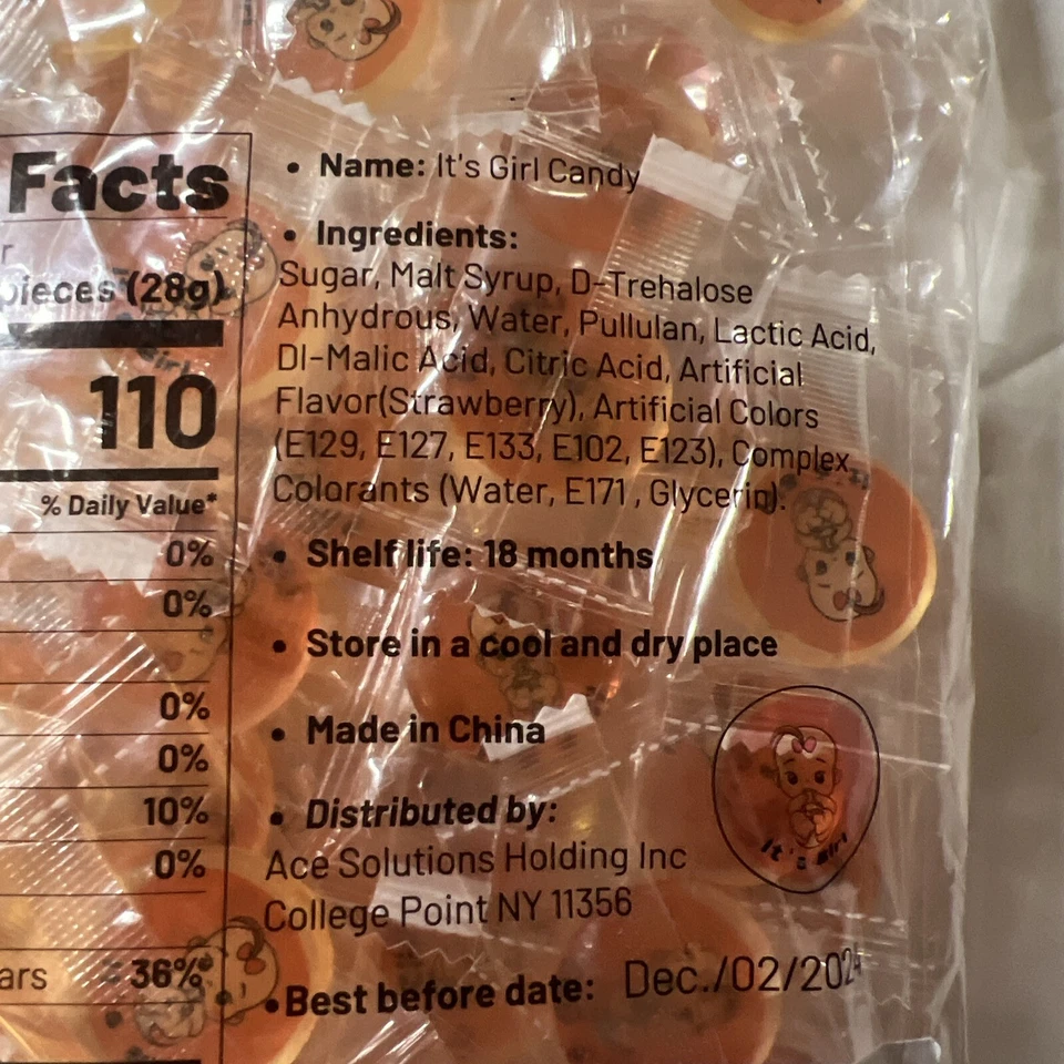 Caramelo duro Fusion Select Gender Reveal, impresión It's A Girl 88 piezas sabor fresa Foto 3 de 4