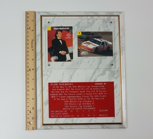 VTG 1993 Custom Made Hooters Alan Kulwicki #7 Card Wall Plaque NASCAR EX! - Picture 10 of 12