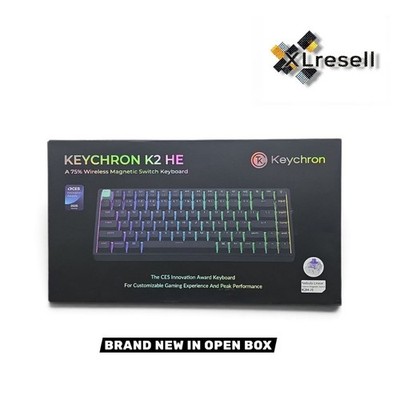 Keychron K2 HE 75% Wireless RGB Mechanical Keyboard QMK/VIA Magneti Switch Black