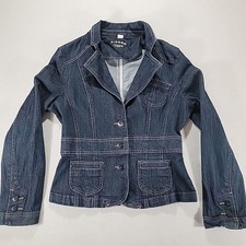 Vintage Lee Riders Copper Medium Dark Wash Denim Jean Jacket 3 Button Blazer