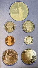 1986 U.S. Prestige Proof Set in box W/ COA  - 7 Coins USPC84PB
