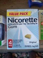 Nicorette Stop Smoking Gum 170 Pieces 4mg Original SEE DETAILS BELOW 