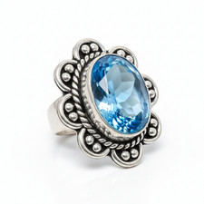 Tanzanite Quartz Gemstone Band Ring Size 925 Sterling Silver