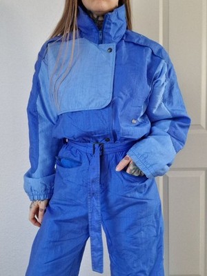 Colmar 90s Retro Vintage Skianzug Skioverall Schneeanzug Ski Anzug blau 38