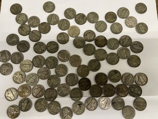 Lot Of 78 35% Silver War Nickels 1942 1945