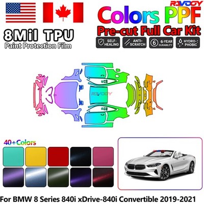 Color Precut PPF Paint Protection Film For BMW 840i xDrive Convertible 2019-2021