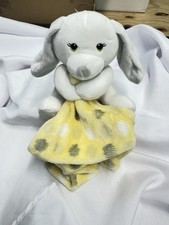 Little Beginnings White Puppy Dog Security Blanket Yellow Polka Dot Lovey Plush