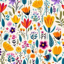 REDAMANCY Colorful Red/Yellow/Blue Wildflower Cartoon Garden Flower Peel and ...