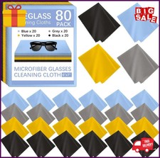 80 Pack Microfiber Cleaning Cloth for Glasses, Multi-Color Eye Glasses Cleaning