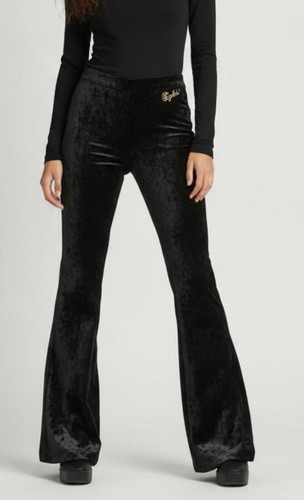RARE Vintage NWT Classic Miss Sixty Velvet wide leg pant Black Size 29