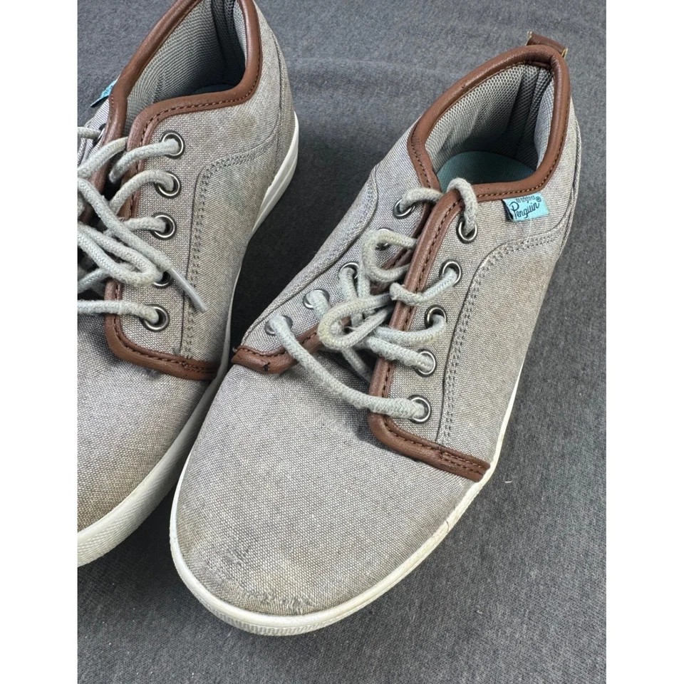 Penguin Kids Casual Shoes Gray Brown Lace Up Sneakers Boys Size 2.5 - Image 2 of 4
