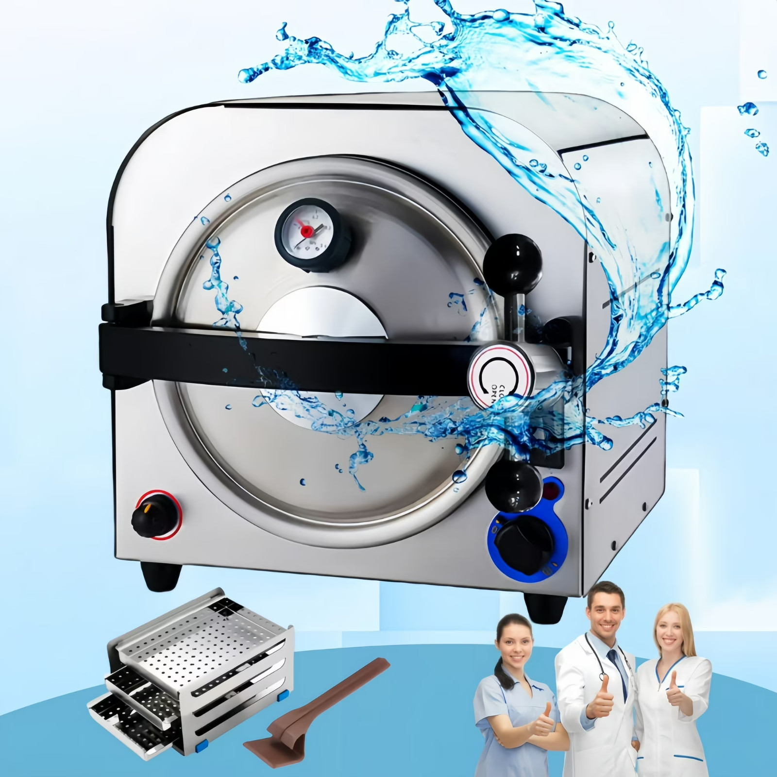 14L Dental Steam Sterilizer Autoclave Medical Sterilization Equipment 900W