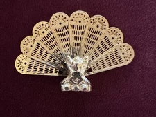 Concord Miniatures 5393 Doll House Brass Peacock Fireplace Screen