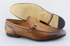 Men's GUCCI 'Jordaan Horsebit' Brown Leather Loafers Size US 14 UK 13
