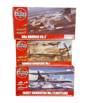 Hawker Hurricane MK.I, BAe Harrier GR.3, Fairey Swordfish Mk.I Floatplane Kits