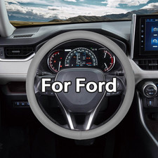 15 Car Steering Wheel Cover For Ford Nappa Leather Anti-skid Sport Grip Gray 15 Car Steering Wheel Cover For Ford Nappa Leather Anti-skid Sport Grip Gray