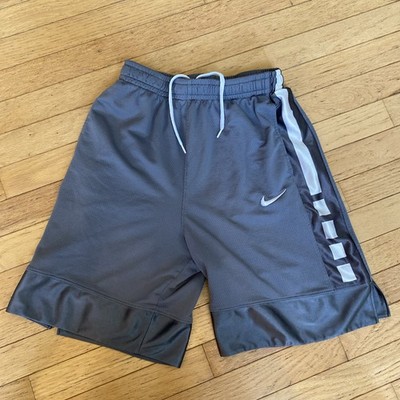 Nike Boy's Dri-Fit Loose Stripe Basketball Shorts L Gray/White