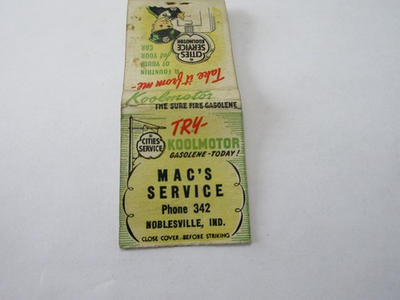 #ad #ad Vintage: Petroleum City Services Koolmotor Gasoline IN. Matchbook Advertising. $14.99